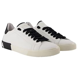 Dolce & Gabbana-Portofino Sneakers - Dolce&Gabbana - Leather - Black/White-White