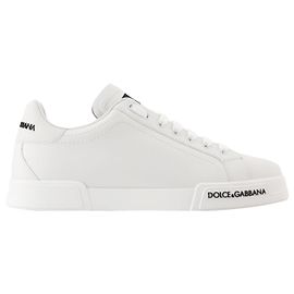 Dolce & Gabbana Sneakers Basse Portofino - Dolce&Gabbana - Pelle - Bianco Bianco