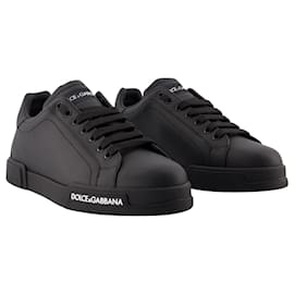 Dolce & Gabbana-Portofino Sneakers - Dolce&Gabbana - Leather - Black-Black