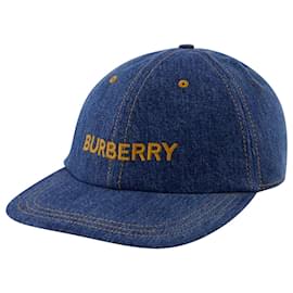 Burberry-Bonnet MH Washed Denim - Burberry - Coton - Indigo Délavé-Bleu