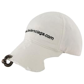 Balenciaga-Chapéu Perfurante - Balenciaga - Algodão - Branco-Branco