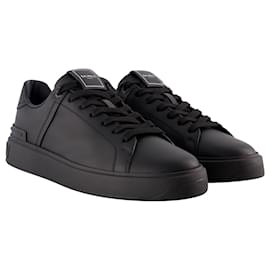 Balmain-B Court Sneakers - Balmain - Leather - Black-Black
