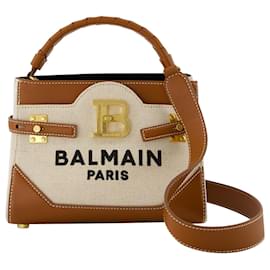 Balmain-Bbuzz 22 Shoulder Bag - Balmain - Canvas - Beige-Beige