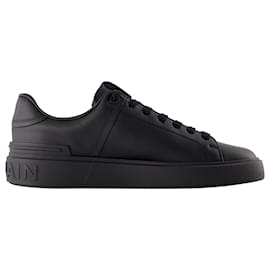Balmain-B Court Sneakers - Balmain - Leather - Black-Black