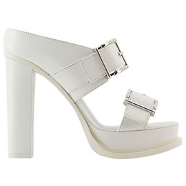 Leath S.Sandali Leath - Alexander Mcqueen - Pelle - Avorio/Argenté Altro Stampa python