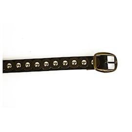 Etro-Extra langer, dreifach dünner, schmaler Damengürtel mit Nieten aus schwarzem Leder von ETRO 100 / 40-Schwarz