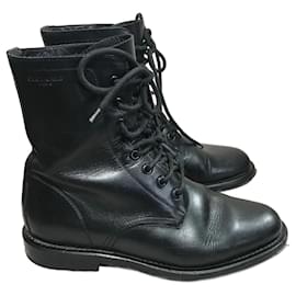 Saint Laurent-SAINT LAURENT  Ankle boots T.EU 39 Leather-Black