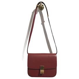 Céline-CELINE  Handbags T.  Leather-Dark red