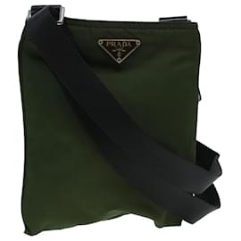 Prada-PRADA Shoulder Bag Nylon Khaki Auth ki2900-Khaki