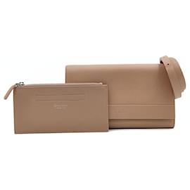 Tiffany & Co-TIFFANY & CO. wallet with shoulder strap in beige leather-Beige
