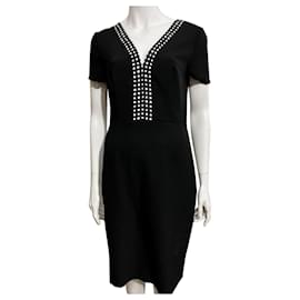 Diane Von Furstenberg-DvF Maisie dress in black with polkadot trim-Black,White