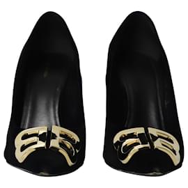 Balenciaga-Balenciaga BB Knife Pumps in Black Velvet-Black