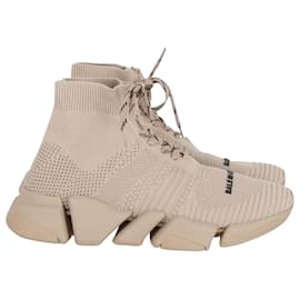 Balenciaga-Balenciaga Speed Lace-Up Trainers in Beige Synthetic-Beige