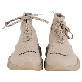 Balenciaga-Balenciaga Speed Lace-Up Trainers in Beige Synthetic-Beige