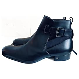 Men's LOUIS VUITTON Size 11.5 Black Epi Leather Buckle Strap Ankle Boots at  1stDibs