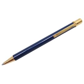 Cartier-STYLO BILLE MUST DE CARTIER EN LAQUE BLEUE BALLPOINT BLUE LACQUER ECRIN PEN-Bleu