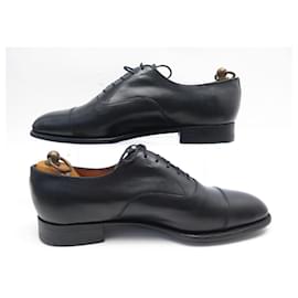 JM Weston-JM WESTON SHOES 300 Richelieu 9D 43 BLACK LEATHER SHOES-Black