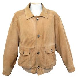 GIACCA VINTAGE YVES SAINT LAURENT GIACCA 48 GIACCA IN PELLE DI CAPRA M Cammello