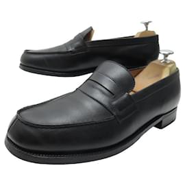 JM Weston-JM WESTON SHOES 180 Church´s Loafers 8C 41.5 42 FINE BLACK LEATHER LOAFERS SHOES-Black
