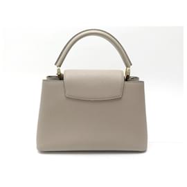 Louis Vuitton-NEW LOUIS VUITTON CAPUCINES MM M HANDBAG42253 PEBBLE NEW HAND BAG PURSE-Beige