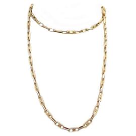 Céline-VINTAGE CELINE SAUTOIR NECKLACE CHAIN LINKS TRIOMPHE GOLD 98 CM NECKLACE-Golden