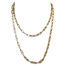 Céline-VINTAGE COLLIER SAUTOIR CELINE CHAINE MAILLONS TRIOMPHE DOREE 98 CM NECKLACE-Doré