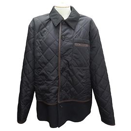 NEW BERLUTI JACKET QUILTED JACKET R19OBL97PAEQ 48 M WOOL AND POLYAMIDE Black