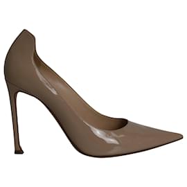 Dior-Dior D-Moi Pointed-Toe Pumps in Nude Patent Leather-Flesh
