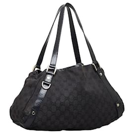 Gucci-Sac porté épaule Abbey en toile GG 130736-Noir