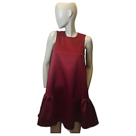 Autre Marque-Frnch oversized dress-Dark red