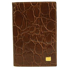 Gianfranco Ferré Gianfranco Ferre Brown Crocodile Embossed Patent Leather New Unisex Men Wallet Brown