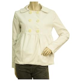 Autre Marque-JLO by Jennifer Lopez White Lightweight Cotton Summer Swing Jacket size UK 10-White