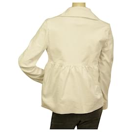 Autre Marque-JLO von Jennifer Lopez Weiße Sommer-Swingjacke aus leichter Baumwolle, Größe UK 10-Weiß