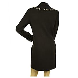 Lanvin-Lanvin cinza antracite lã gola frisada mini vestido de inverno tamanho 40-Cinza antracite