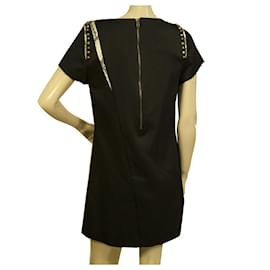 Zadig & Voltaire-Zadig & Voltaire Ranon Black Jacquard Studded Short Sleeves mini dress size S-Black