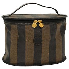FENDI Pecan Canvas Vanity Kosmetiktasche Braun Auth bs5320 Braun