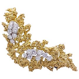 Spilla Boucheron vintage, giallo oro, platino e diamanti. Altro