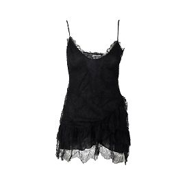 Blumarine Spitzen-Minikleid mit kurzer Weste Schwarz