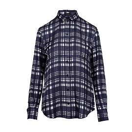 Joseph New Garçon Check Twill Silk Shirt Blue Navy blue