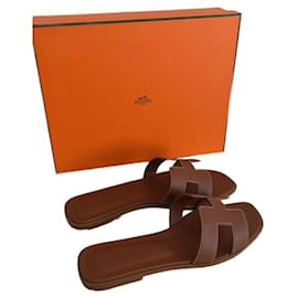 Hermès-sandália oran-Marrom