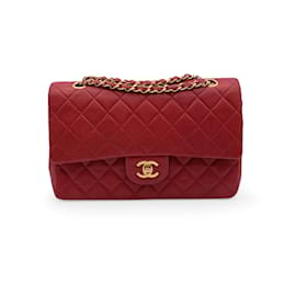 Chanel-Vintage Red Quilted Timeless Classic 2.55 shoulder bag 25 cm-Red
