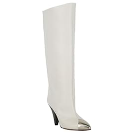 Isabel Marant-Isabel Marant Lilezio Leather Knee-High Boots-White