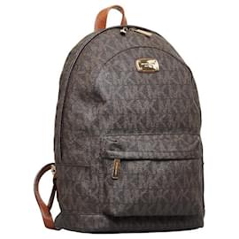 Michael Kors-Michael Kors MK Signature Canvas Backpack Canvas Backpack in Good condition-Brown