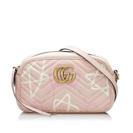 Gucci-GG Marmont Ghost Crossbody Bag 447632.0-Pink