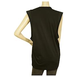 Dsquared2-Dsquared2 D2 Black Sleeveless Sequined Long Cotton Top Sweatshirt size S-Black