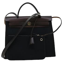 Hermès-HERMES Herbag Zip PM Borsa a mano in tela 2modo Black Auth sono4398-Nero