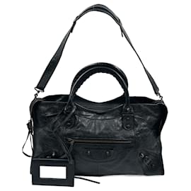 Balenciaga-Black Leather Balenciaga City-Black