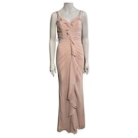 Vera Wang-Draped and ruffled ball gown from chiffon in Blush-Pink