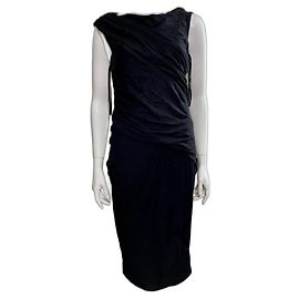 Diane Von Furstenberg DvF Gloria drapiertes Wollkleid Schwarz