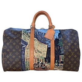 Louis Vuitton Keepall 50 Van Gogh "Terasse du Café le soir" - Custom Unique Marrone